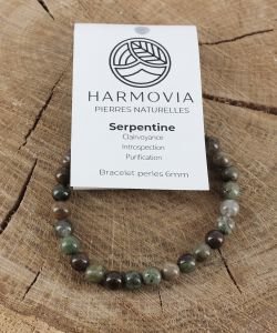 Bracelet Serpentine Chine - Perles 6mm, 1 pièce
